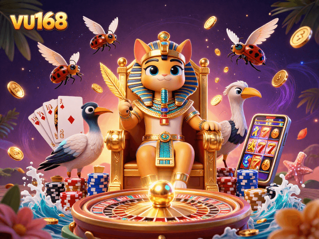 Experience dynamic gambling excitement at vu168 with casino royalty and vibrant game elements.
