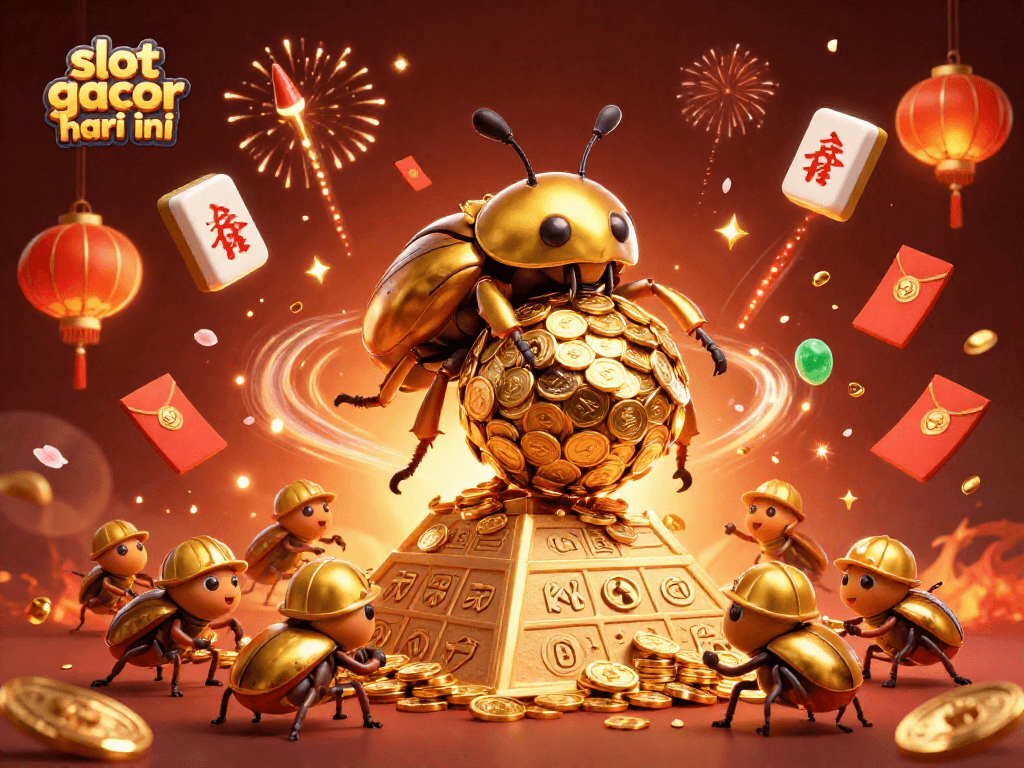 Spin and win today with slot gacor hari ini featuring vibrant casino elements and joyful characters.
