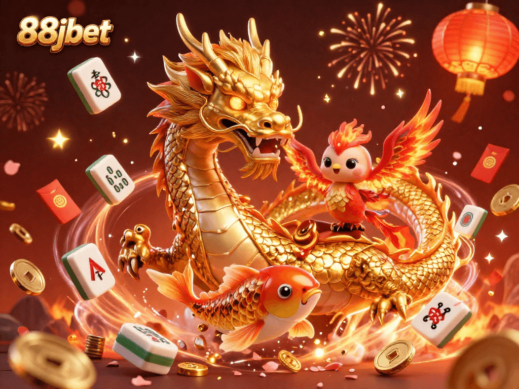 Experience thrilling wins at 88jbet with vibrant 3D casino illustration showcasing celebration and gaming elements.