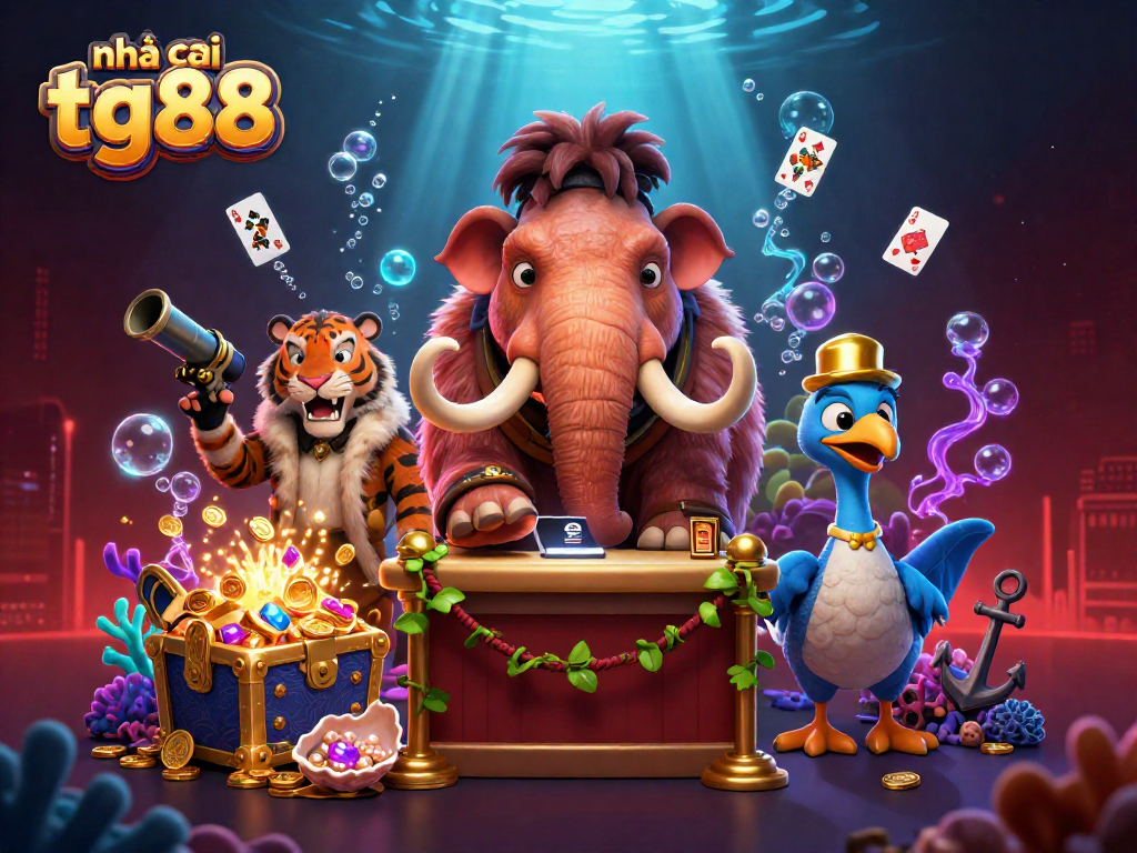 Check IDs at the vibrant nhà cái tg88 casino scene featuring a mammoth bouncer and a saber-tooth guest.