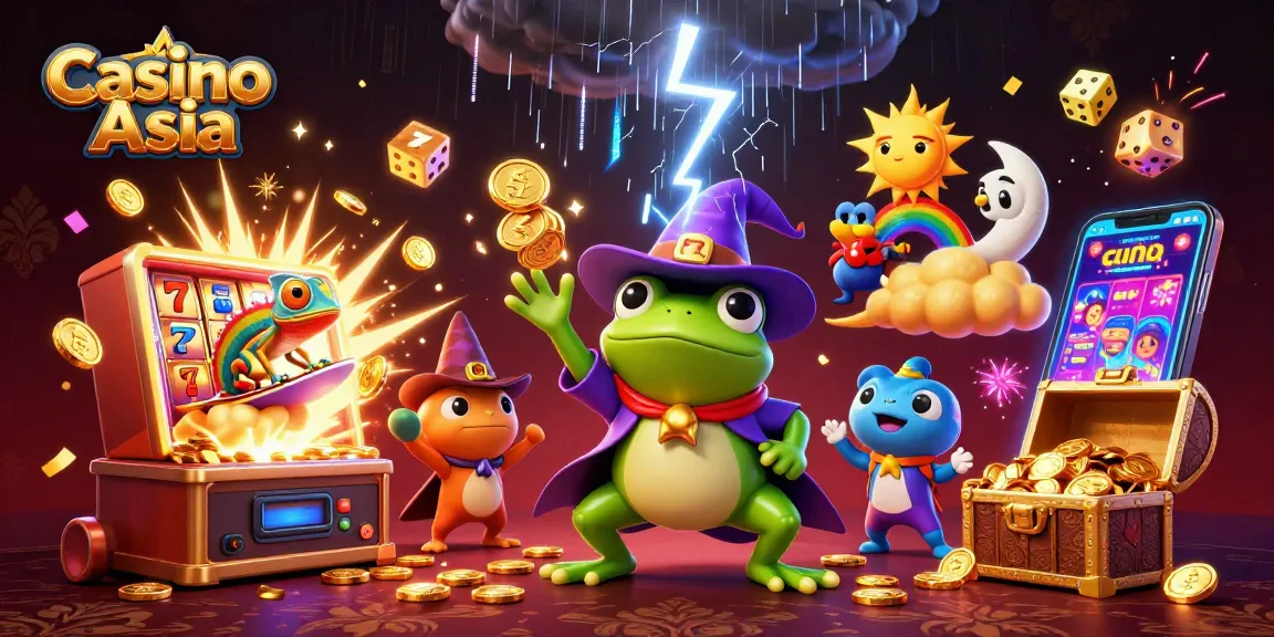 Win big at Casino Asia with vibrant 3D illustration of epic gaming action