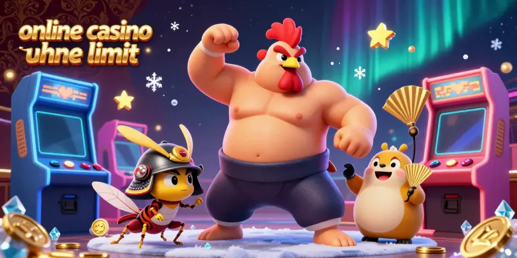 Engage in thrilling gameplay action at online casino ohne limit, featuring cartoon characters and dynamic gaming elements.