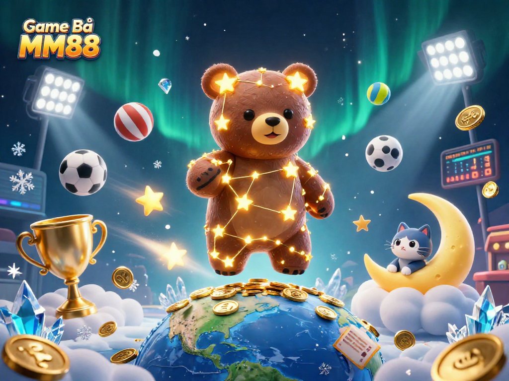 Experience the thrill of Game Bài MM88 with vibrant characters, sports elements, and dazzling rewards.