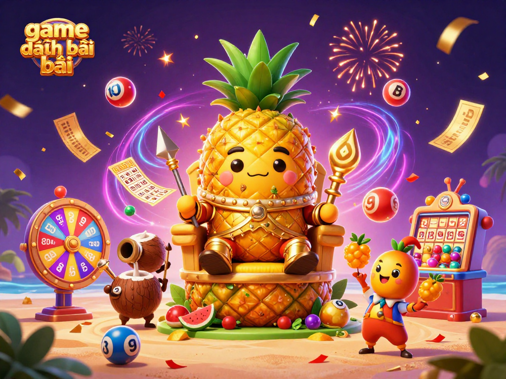 Experience the excitement of game đánh bài at a vibrant beach casino with dynamic elements.