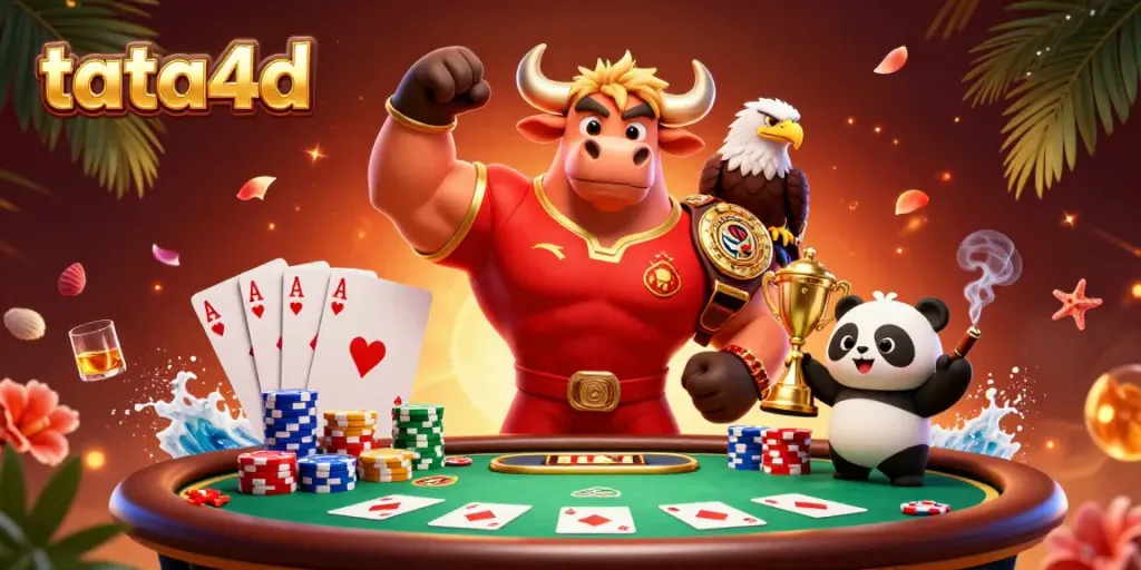 Experience thrilling gameplay at tata4d with an action-packed casino scene featuring vibrant characters.
