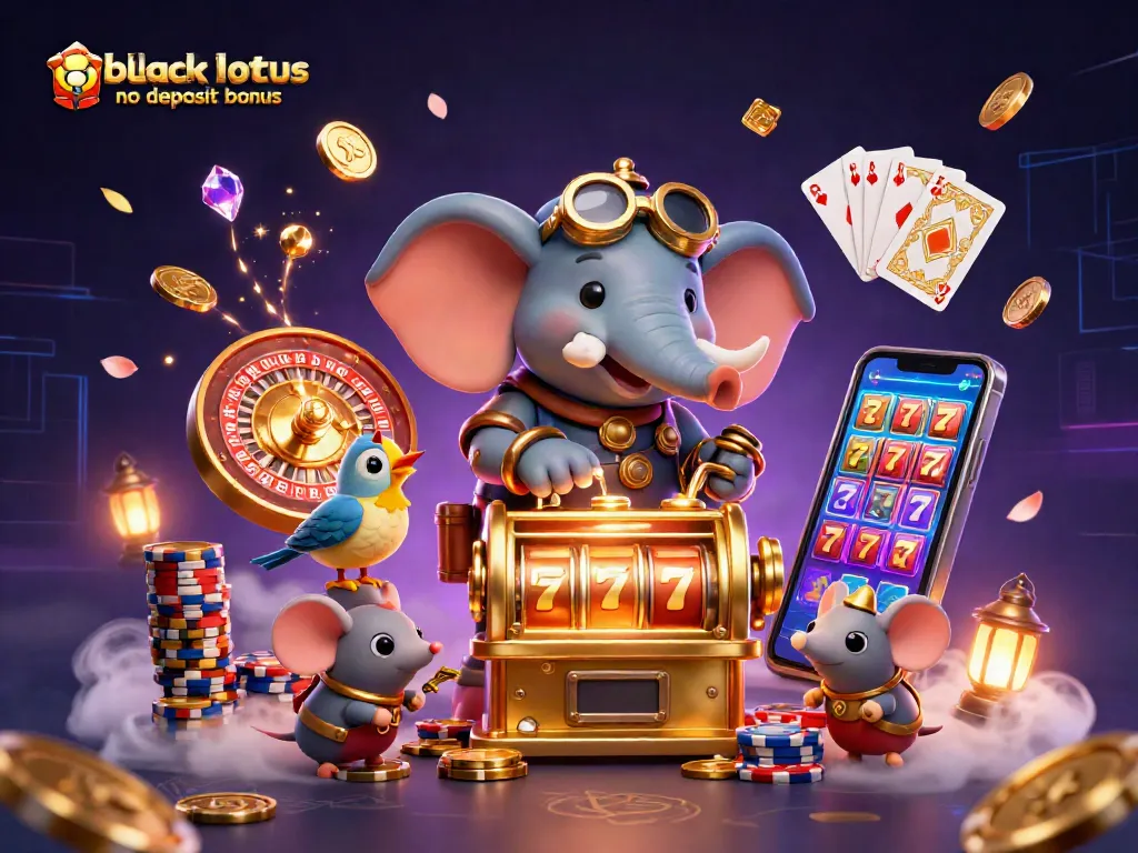 Experience the excitement of black lotus casino no deposit bonus with vibrant gaming elements and characters.