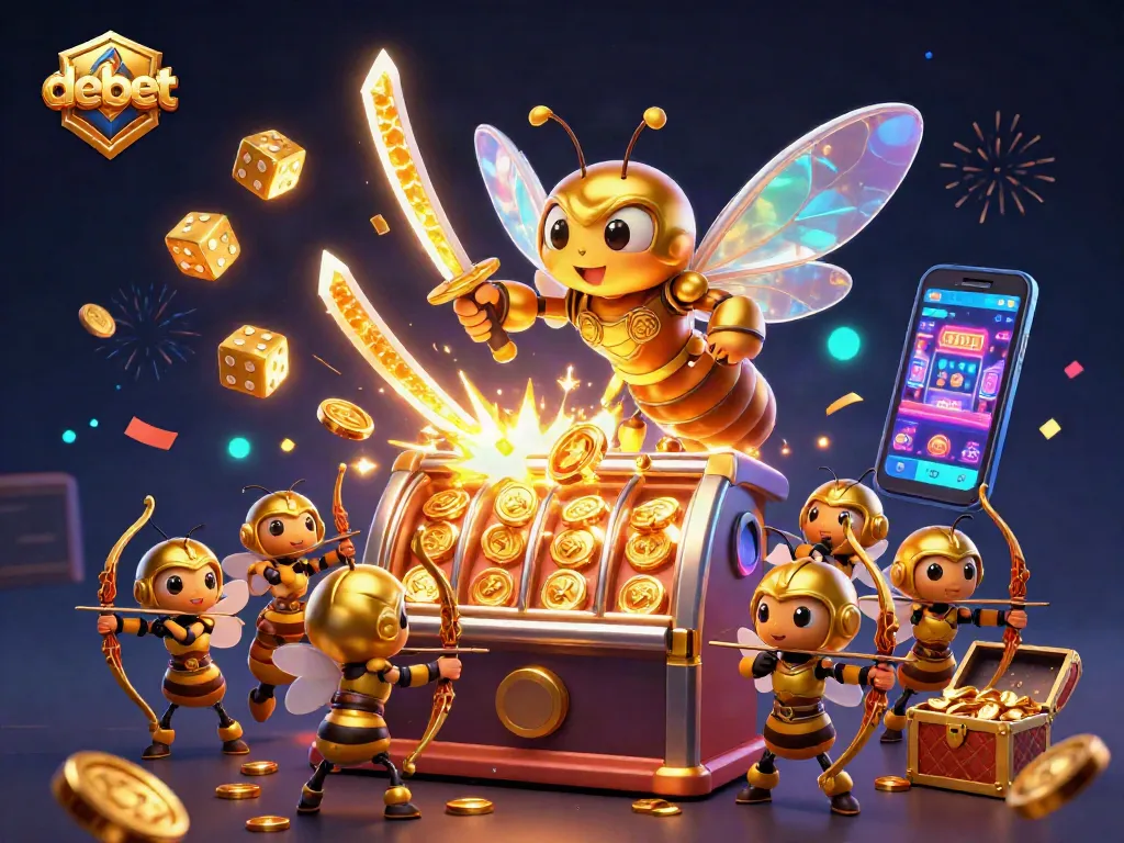 Join the excitement at debet with 3D illustrations of jackpot wins and vibrant casino elements.