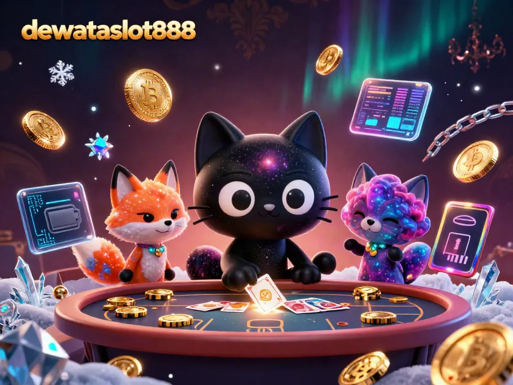 Menangkan pengalaman bermain di dewataslot888 dengan karakter kucing hitam 3D di kasino luar angkasa.