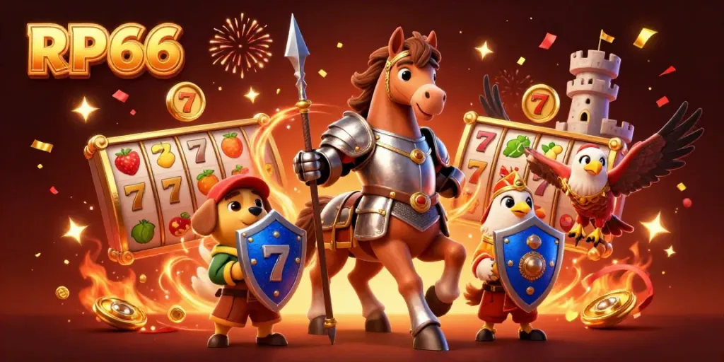 Engage in thrilling gaming experiences at RP66 with vibrant symbols and energetic characters.
