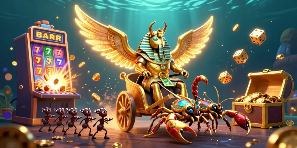 Experience gameplay excitement with the aussie online casino featuring a golden scarab beetle and thrilling jackpots.