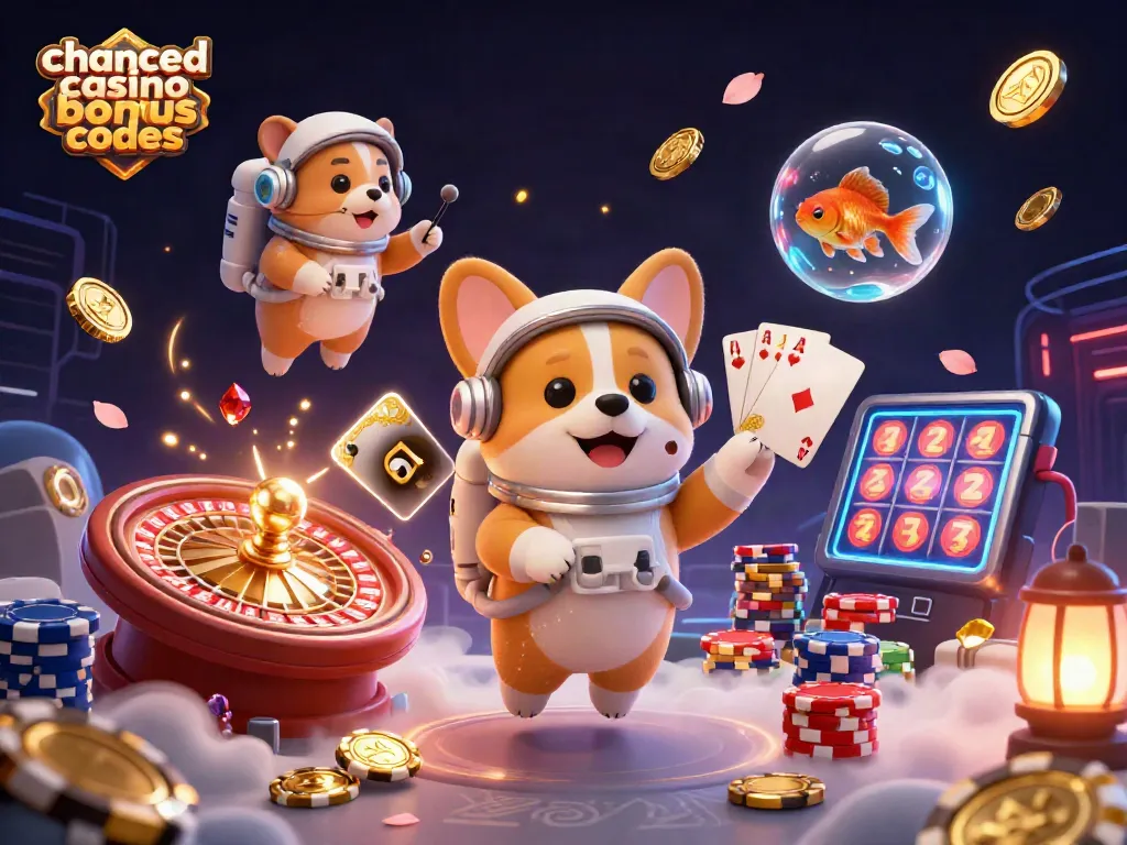 Experience chanced casino bonus codes with thrilling gameplay in a vibrant 3D space casino scene.