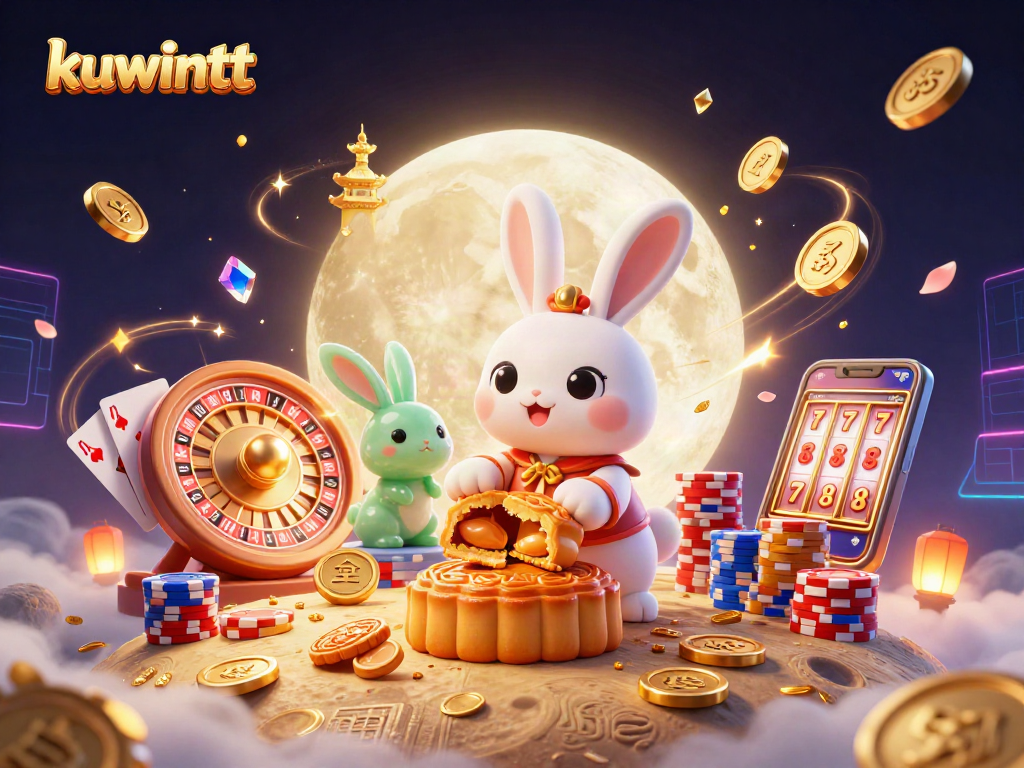 Experience the excitement of kuwintt's casino thrills with a moon rabbit and poker action in stunning detail.