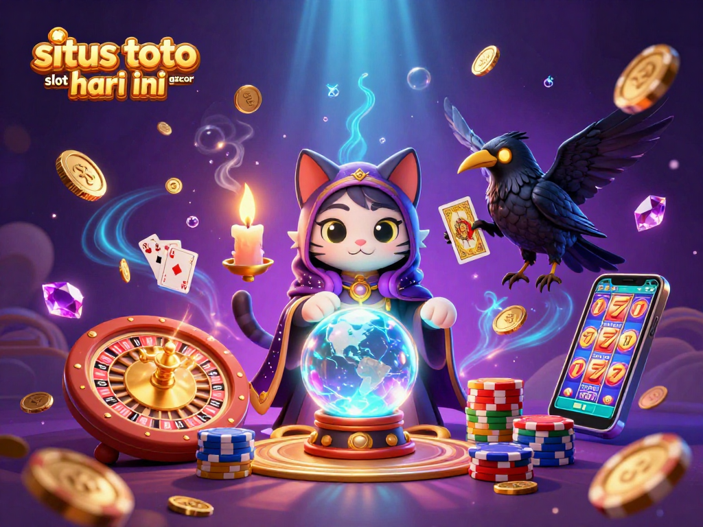 Experience the excitement of situs toto slot gacor hari ini with a vibrant 3D illustration of mystical characters and casino elements.