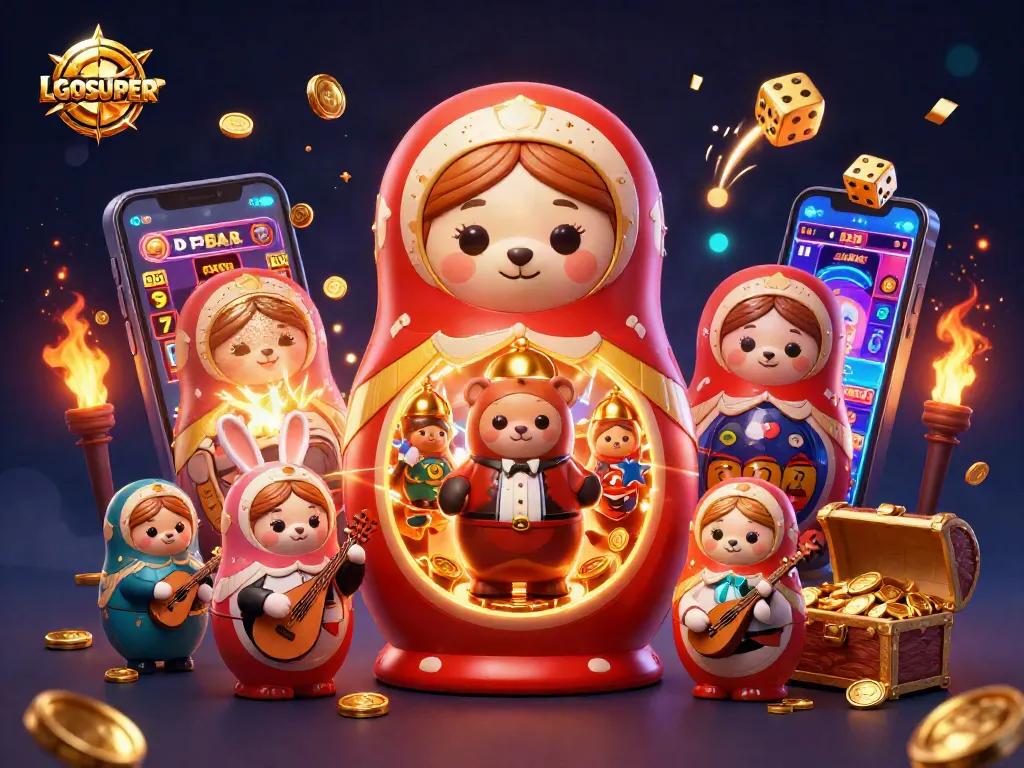 Engage with LGOSUPER's vibrant casino scene featuring playful bears and a jackpot explosion.