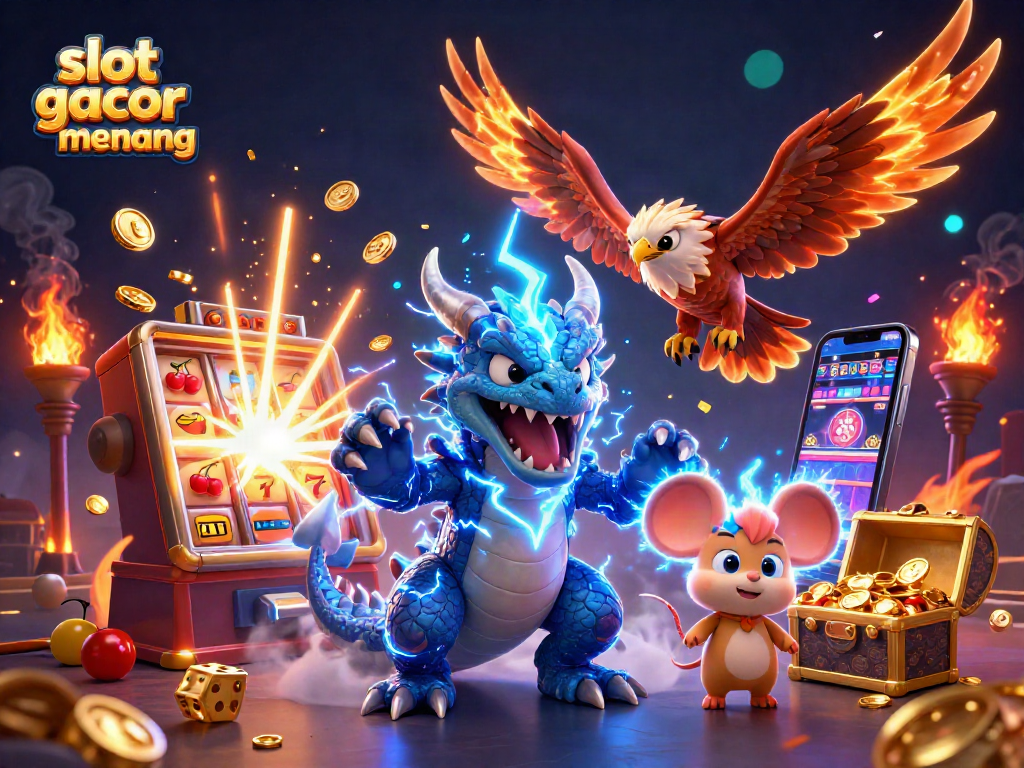 Spin and win in a lively scene featuring slot gacor gampang menang in electrifying casino ambiance.