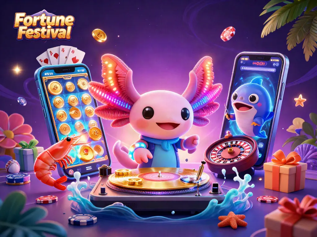เล่นเกม Fortune Festival บนสมาร์ทโฟนพร้อมคาแรคเตอร์น่ารักและสล็อตท่ามกลางบรรยากาศสุดมัน