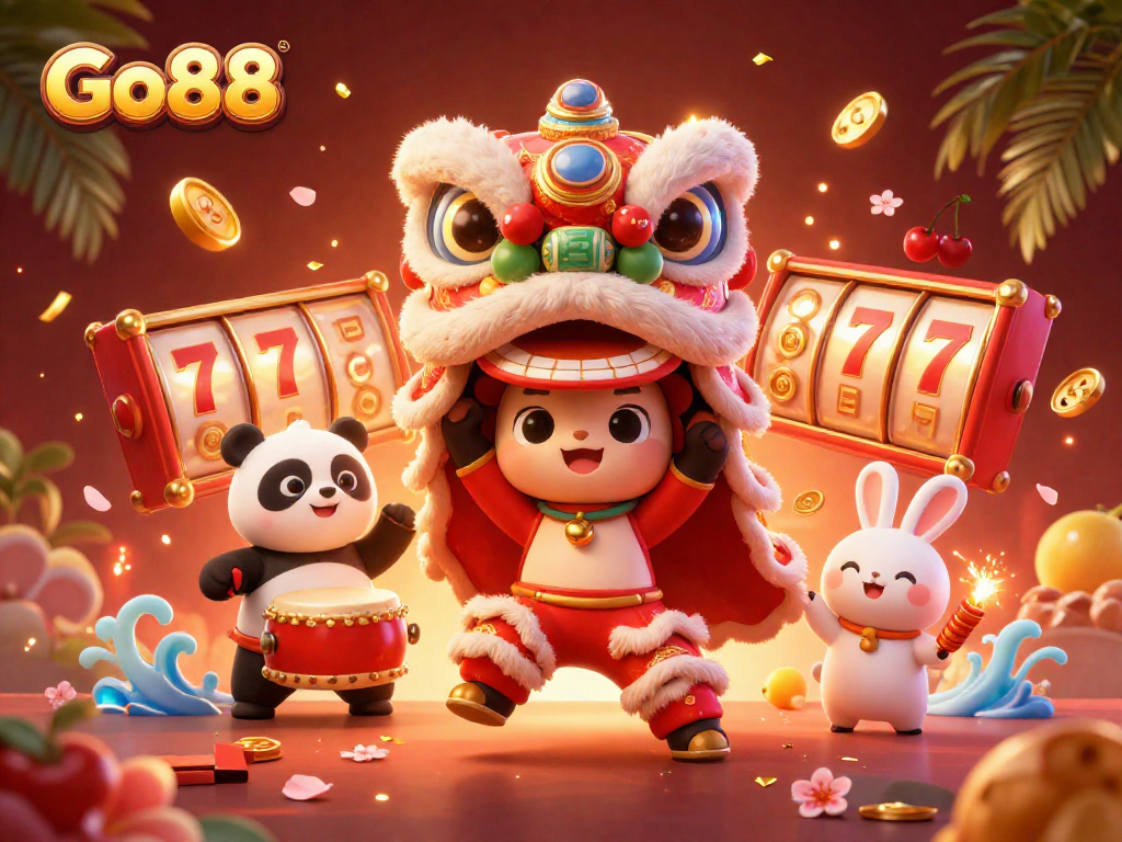 Join the excitement at Go88 with a vibrant celebration featuring a lion dance and slot games!