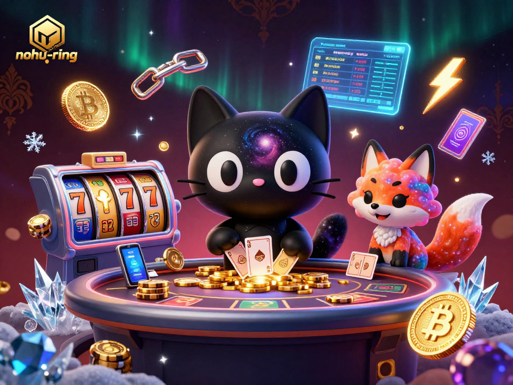 Experience the nohu-ring excitement at a cosmic casino with vibrant characters and gaming elements.